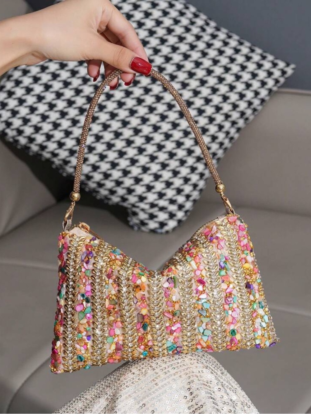 New Dressy Rhinestone Decorated Handbag Clutch, Party/Event Tote,